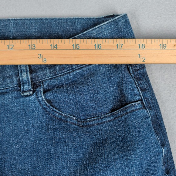 Calvin Klein Jeans Womens 16 Blue Denim Floral Embroidered Straight Leg Casual - Picture 6 of 15